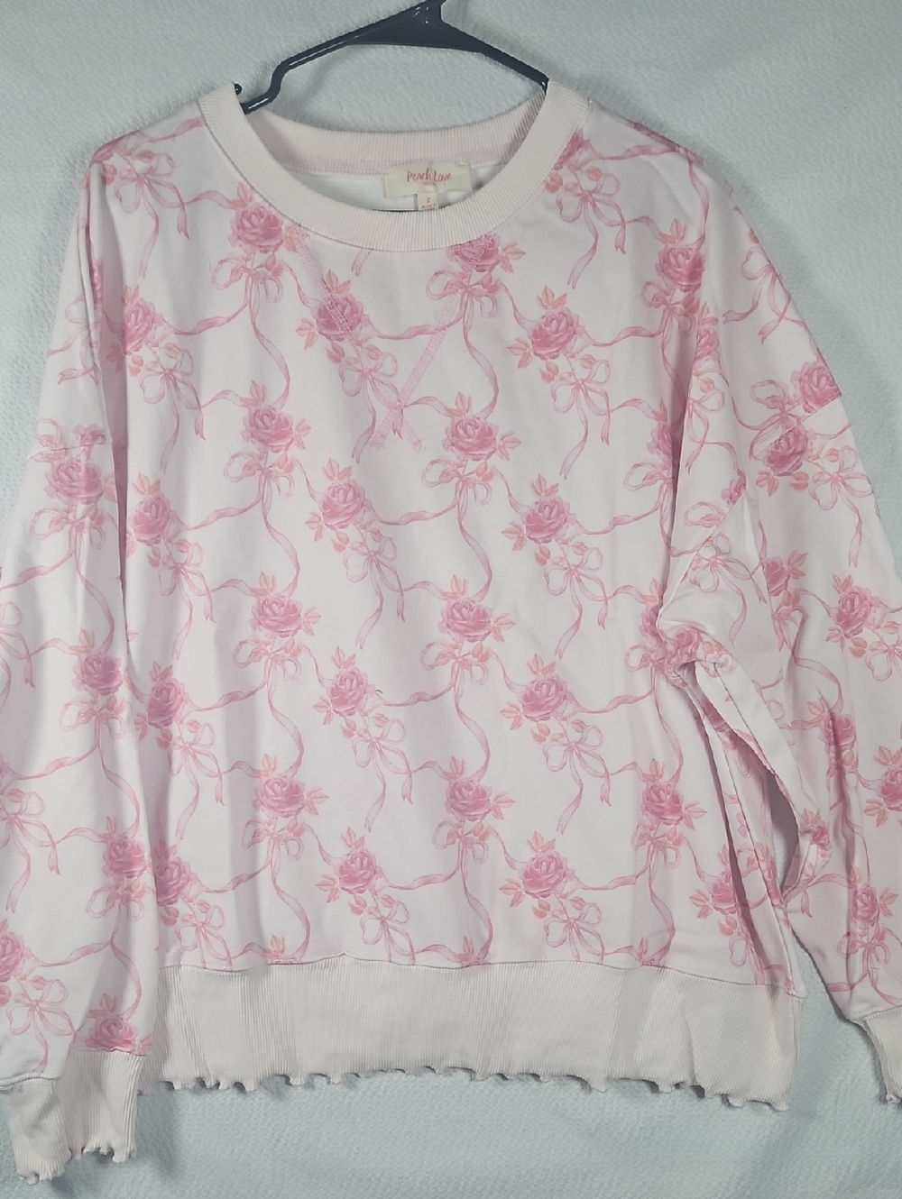 Peach Love California Floral Bows Sweatshirt